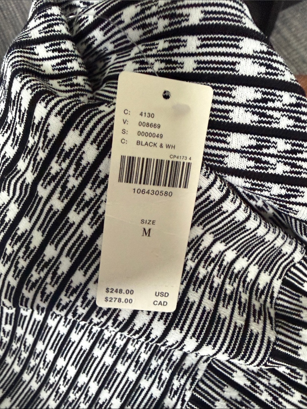 NWY By Anthropologie Scoop-Neck Half-Sleeve Mini Dress Black White Size Medium - Picture 5 of 7